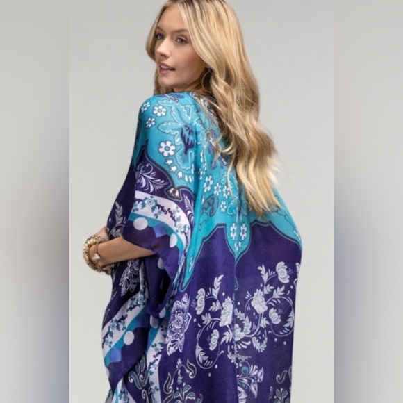 💼 Floral Lightweight Kimono ~ Floral Motifs Print ~  OSFM - Picture 4 of 12